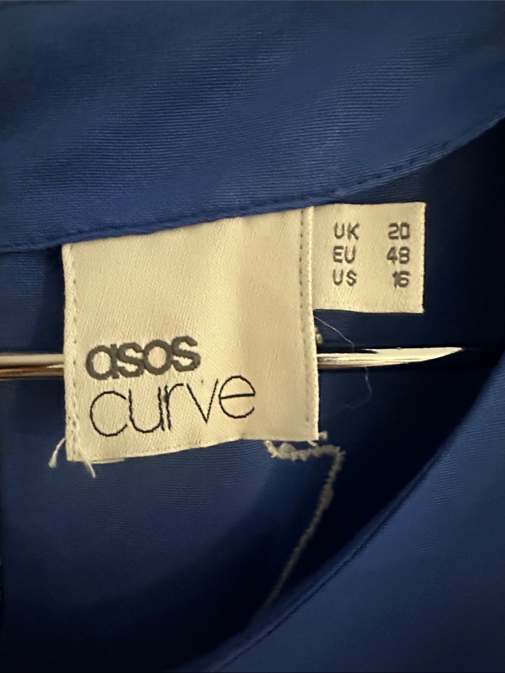 ASOS Curve Size 16 Blue Floral Lace Overlay Dress - Picture 3 of 11
